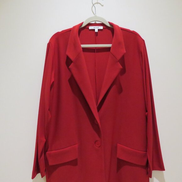 SYMPLI The Blazer in Red Stretch Jersey Lagenlook Comfort Travel Size US 12 NWT - Picture 3 of 13